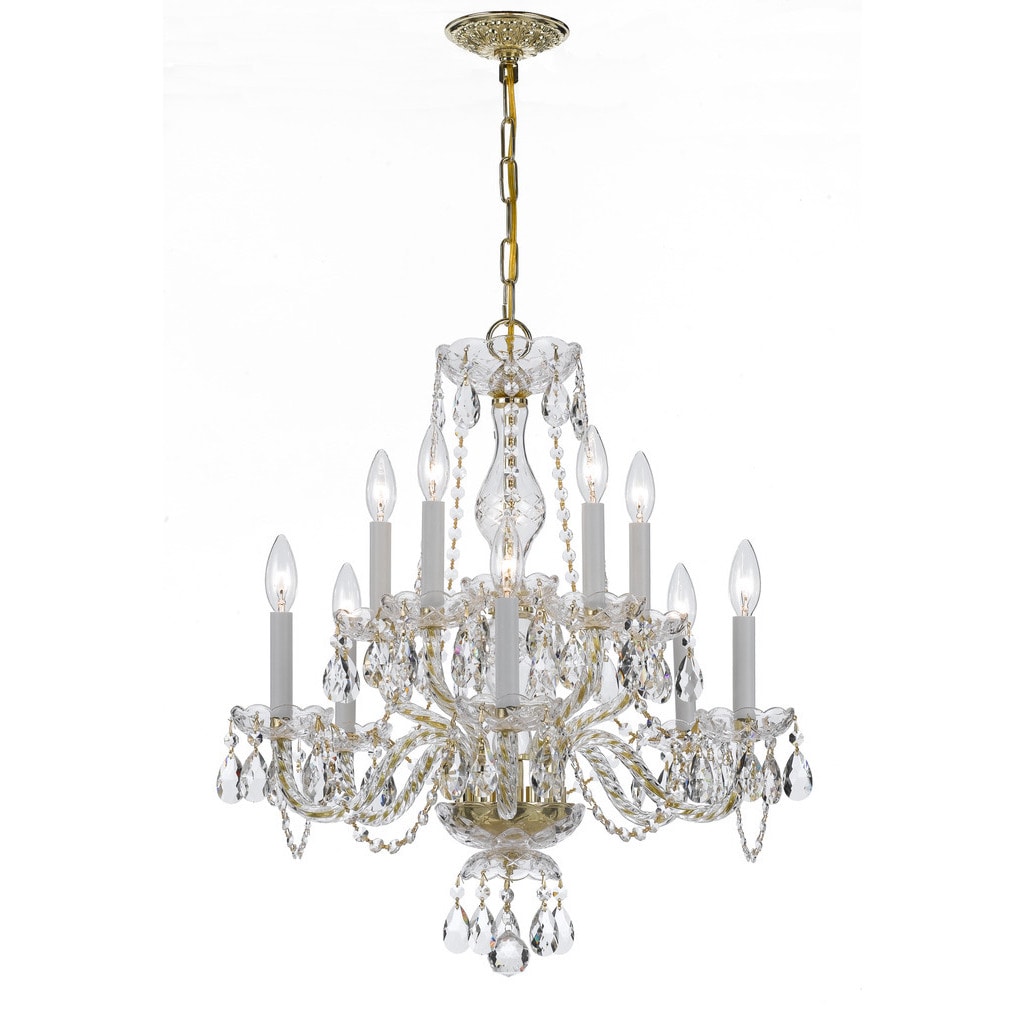 10-light Polished Brass/ Crystal Chandelier - Polished Brass - Polished Brass
