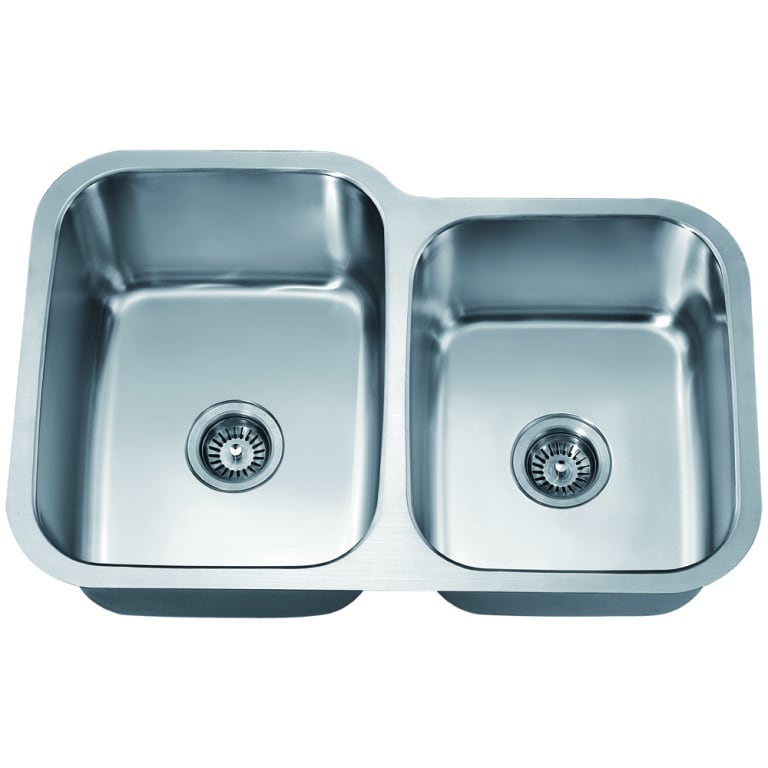 Dawn Stainless Steel Undermount Double Bowl Sink Small On Right Dawn Stainless Steel Undermount Double Bowl Sink Small On Right