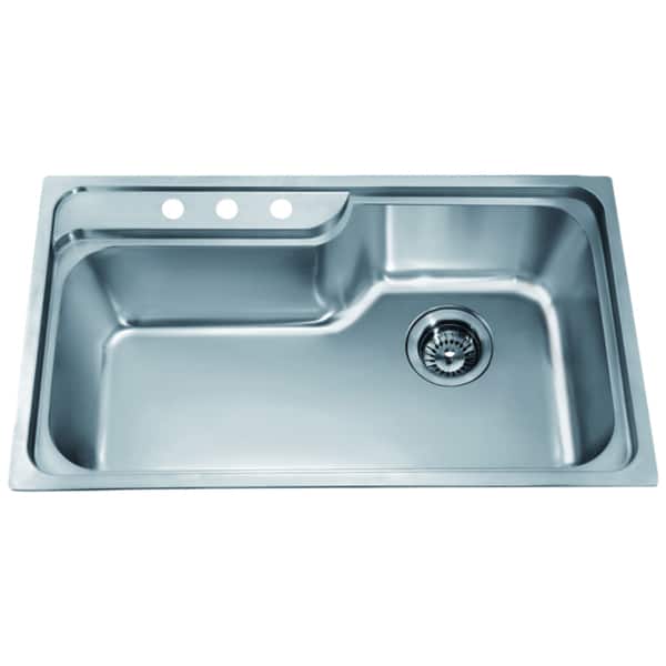 Dawn Top Mount Single Bowl Sink with 3 Holes Overstock 10704613