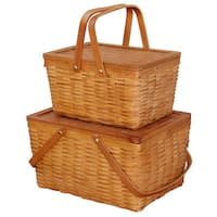 Rectangle Handwoven Woodchip Basket