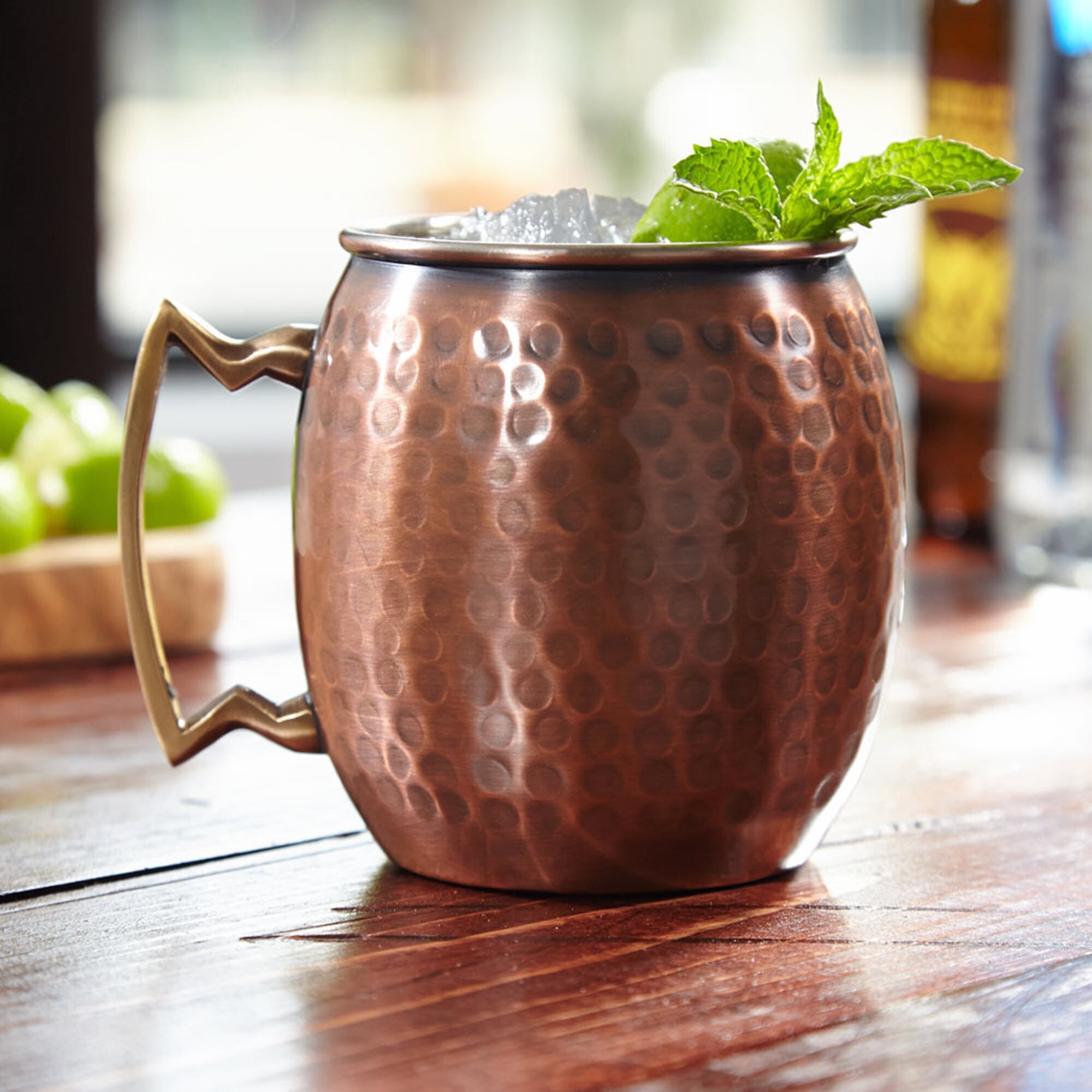 Old Dutch Nickel-Lined Antique Copper Hammered Moscow Mule Mug 16 Oz.