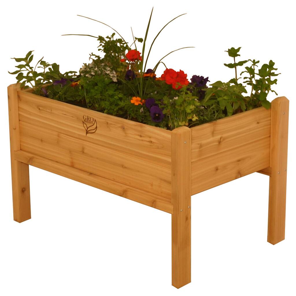 Rectangular Wood Elevated Garden Bed
