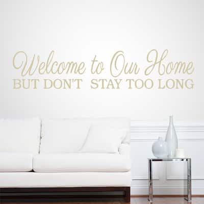Welcome to Our Home 46-inch x 10-inch Entryway Wall Decal