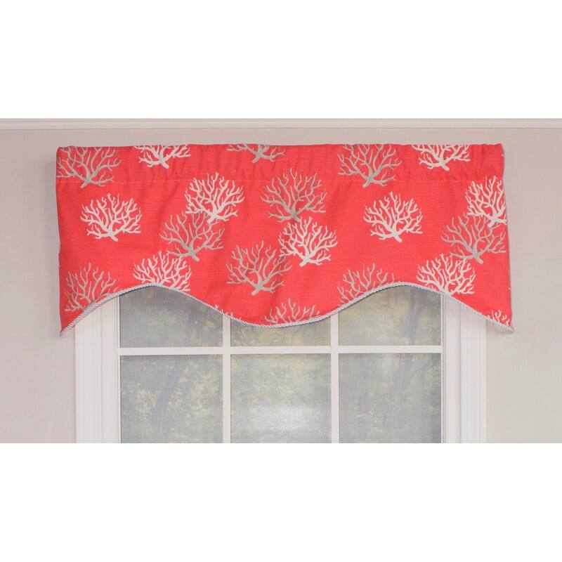 RLF Home Sea Coral Cornice 50" Window Valance - Coral