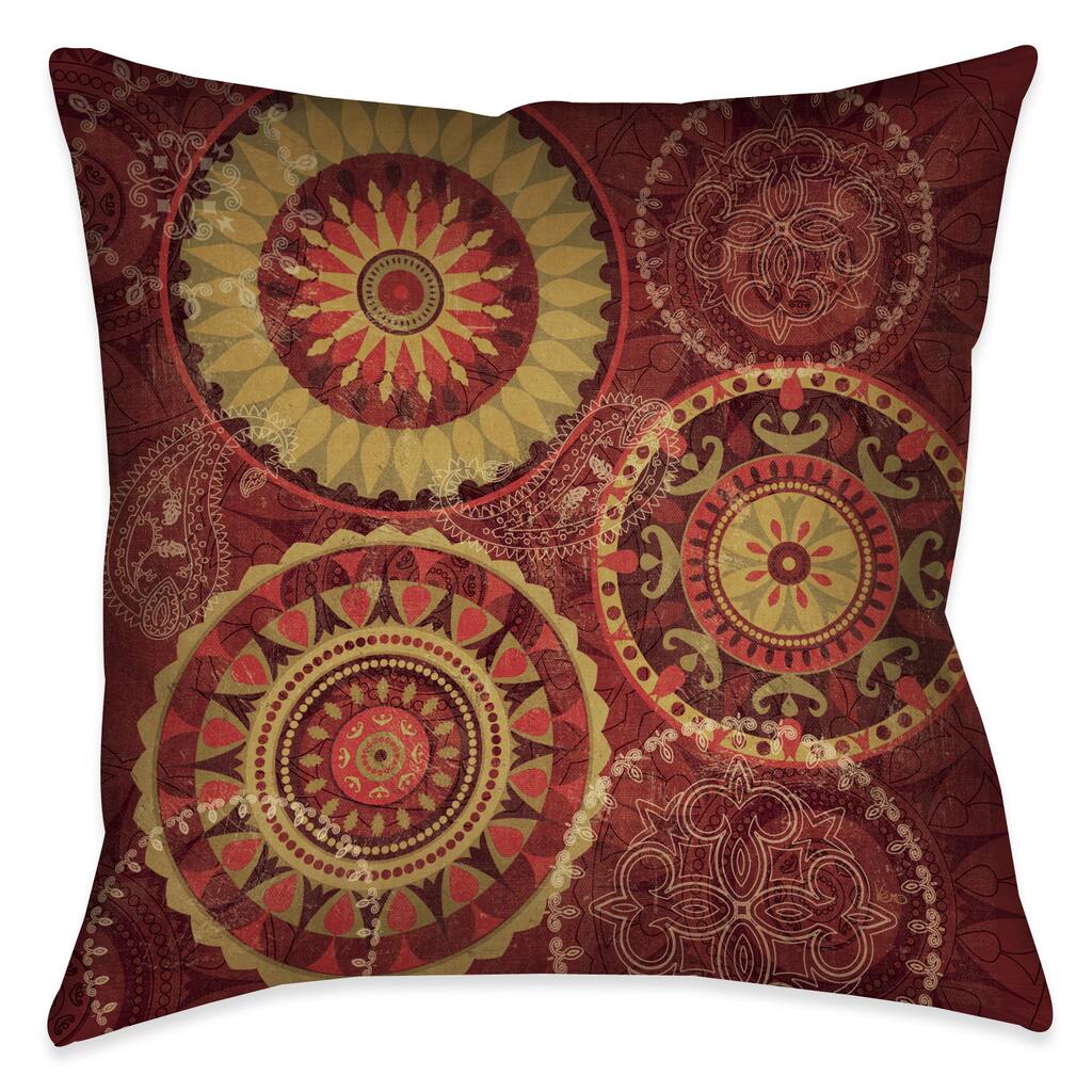 Laural Home Ruby Wheels Decorative 18-inch Throw Pillow