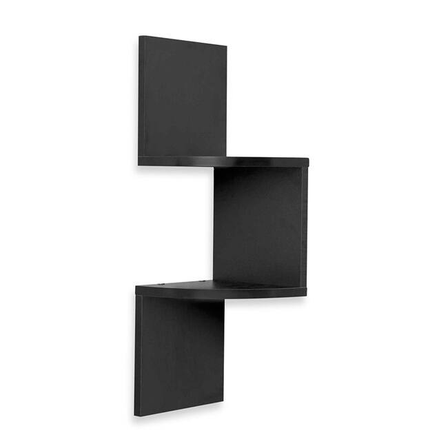 Two Level Side Corner Wall Mount Zig Zag Shelf