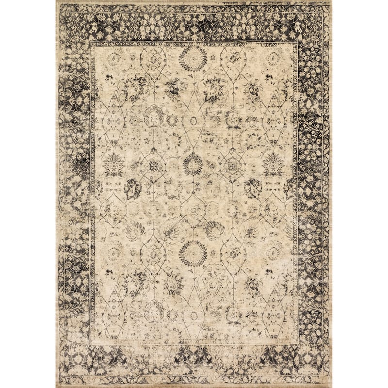 Alexander Home Natalie Traditional Distressed Floral Rug