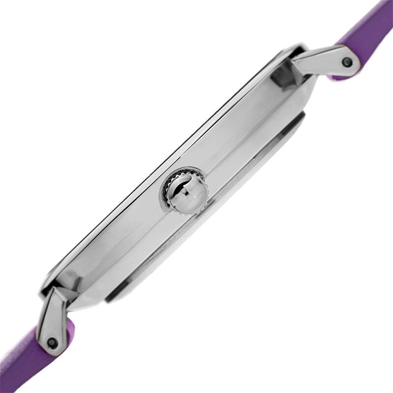 August Steiner Classic Women's Quartz 'Crazy Horse' Leather Purple Strap Watch