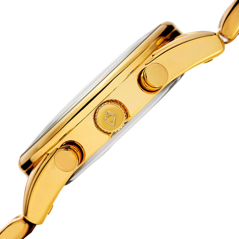 Akribos XXIV Men's Multifunction Tachymeter Stainless Steel Gold-Tone Bracelet Watch - Gold