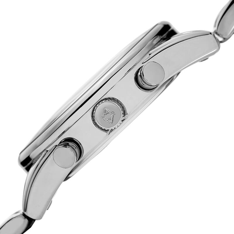 Akribos XXIV Men's Multifunction Tachymeter Stainless Steel Silver-Tone Bracelet Watch - silver