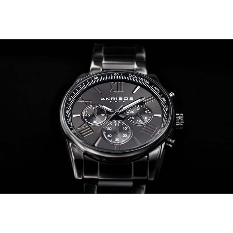 Akribos XXIV Men's Multifunction Tachymeter Stainless Steel Bracelet Watch