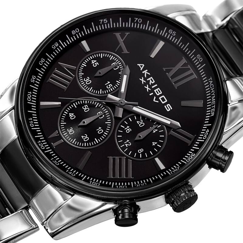 Akribos XXIV Men's Multifunction Tachymeter Stainless Steel Bracelet Watch