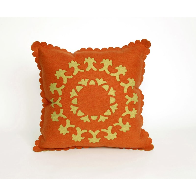 Lace Spiral 20-inch Throw Pillow - Orange/Yellow