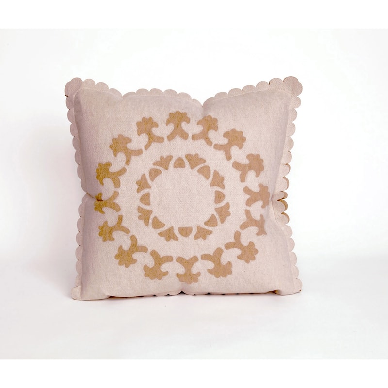 Lace Spiral 20-inch Throw Pillow - Tan/Off-White