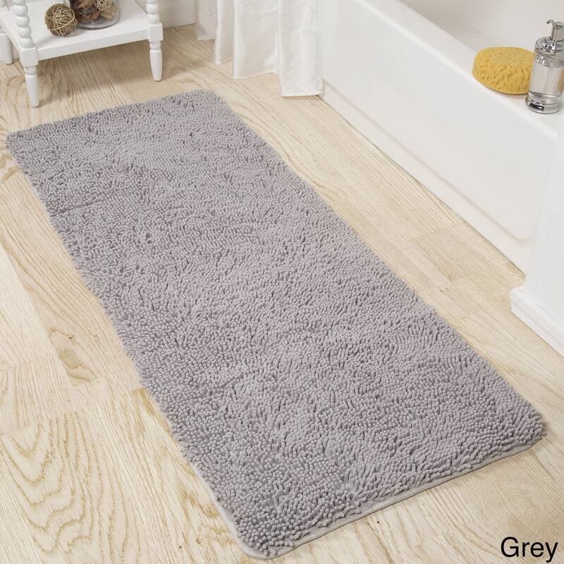 58x24-Inch Bathroom Runner with Non-Slip Backing - Absorbent High-Pile Chenille Memory Foam Bathroom Rug by Windsor Home