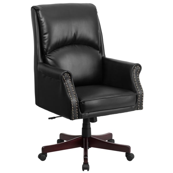 High Back Pillow Back LeatherSoft Executive Swivel Office Chair with Arms