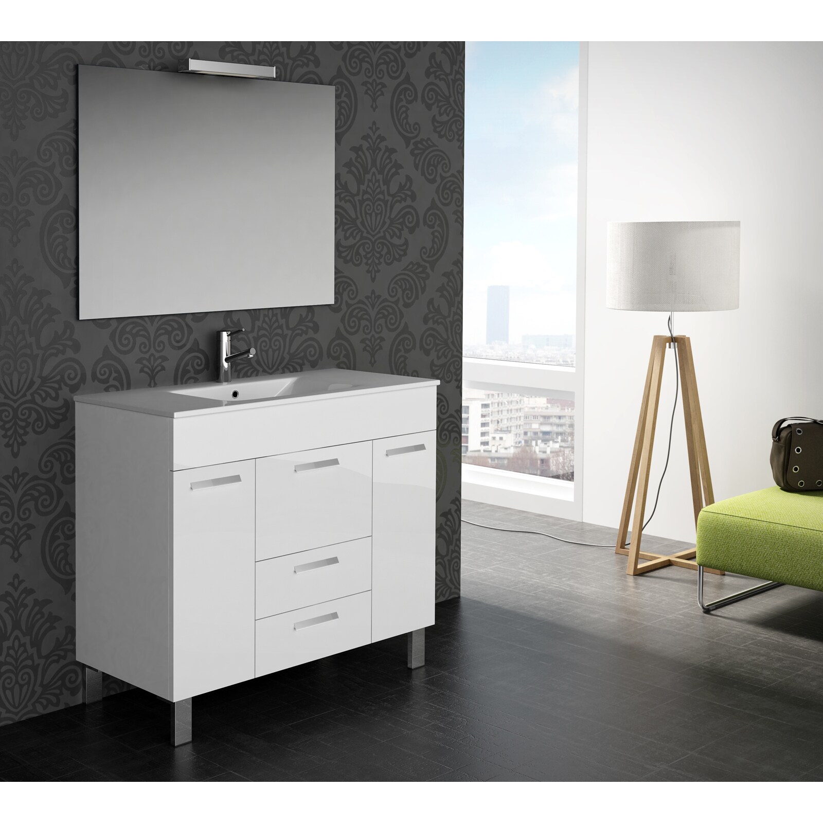 Shop Eviva Venus 36 White Modern Bathroom Vanity Wall Mount With White Integrated Porcelain Sink Overstock 10707618