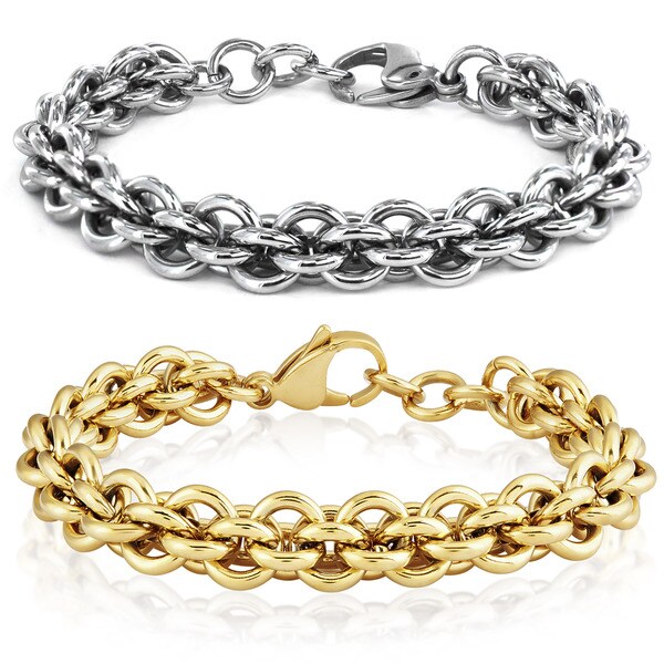 Shop ELYA Polished Stainless Steel Rolo Chain 7.5inch 9