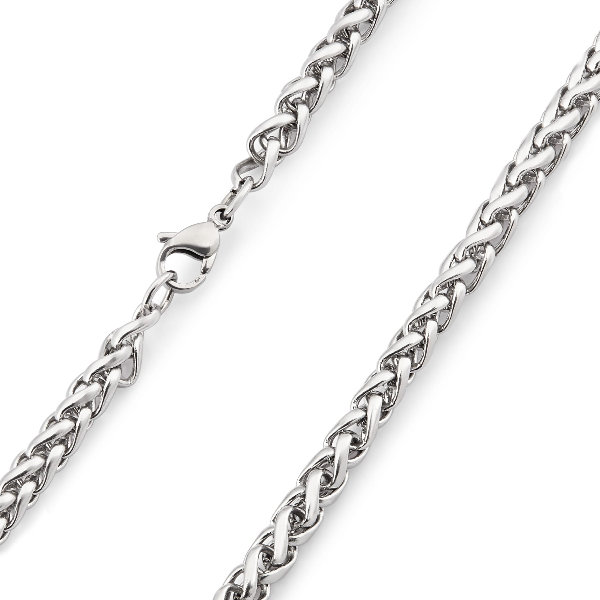 PriceRock Sterling Silver Spiga Chain Necklace 18 Inches 