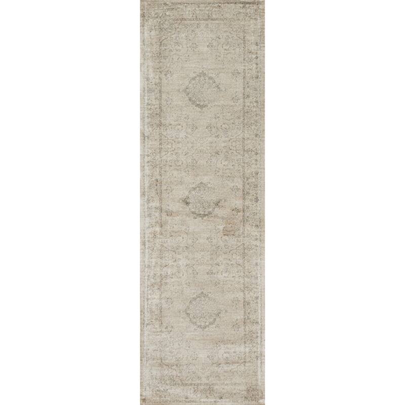 Alexander Home Natalie Traditional Distressed Floral Medallion Rug