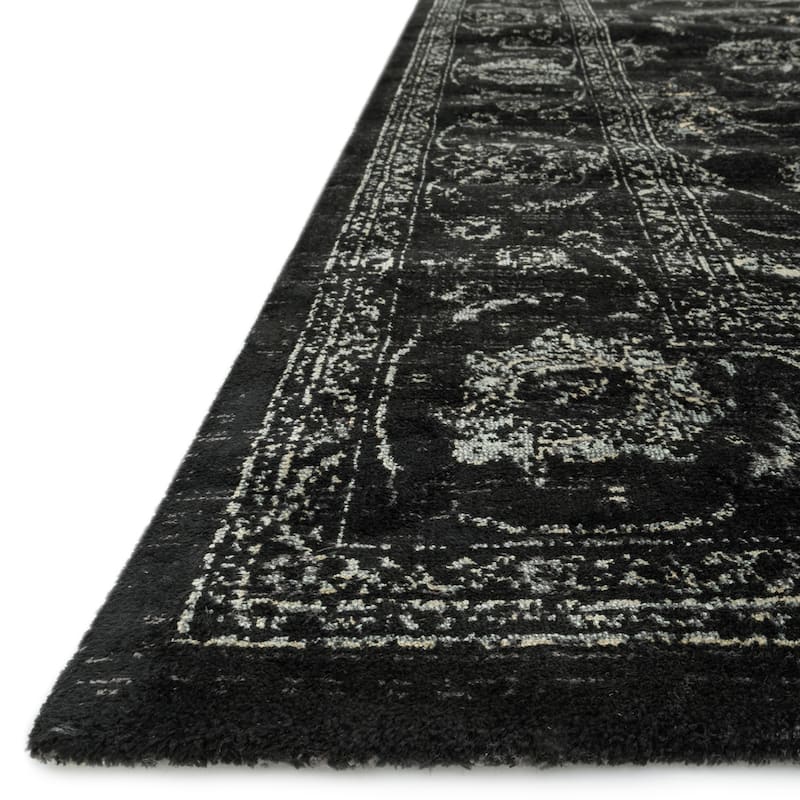 Alexander Home Natalie Traditional Distressed Coffee Floral Rug