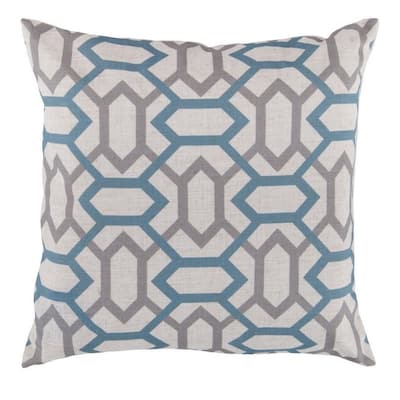 Artistic Weavers Decorative St.Mawes 18-inch Trellis Poly or Feather Down Filled Pillow