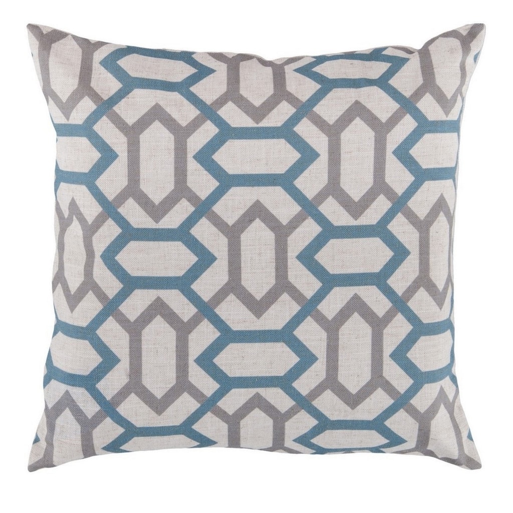 Decorative St.Mawes 18-inch Trellis Poly or Feather Down Filled Pillow