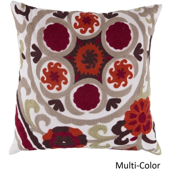 Decorative Sidmouth 18-inch Embroidered Poly or Feather Down Filled Pillow