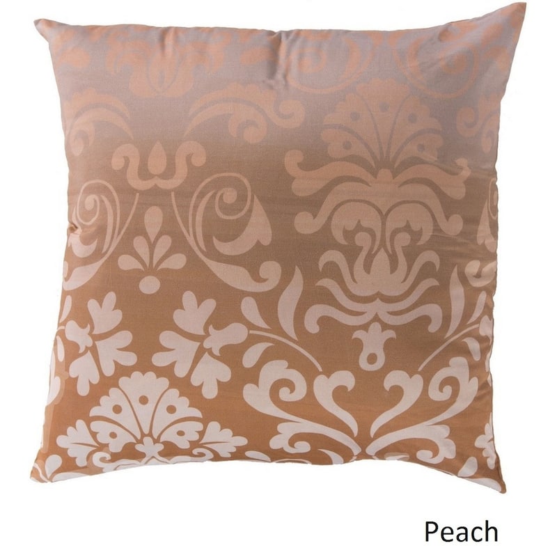 Decorative Southall 22-inch Floral Poly or Feather Down Filled Pillow - Orange/Off-White/Pink - Down
