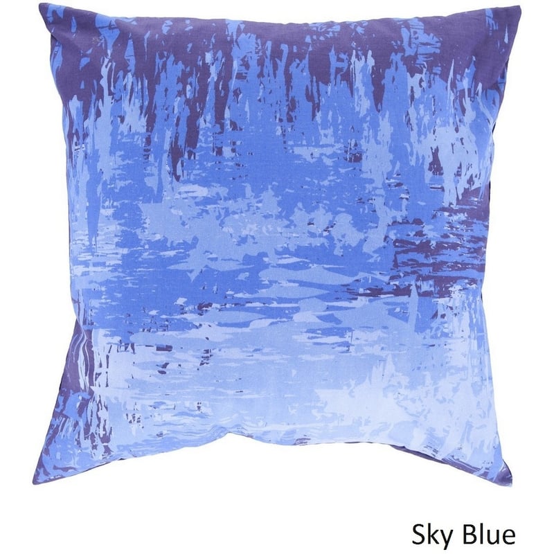 Decorative Southsea 20-inch Abstract Poly or Feather Down Filled Pillow - Down - Sky blue