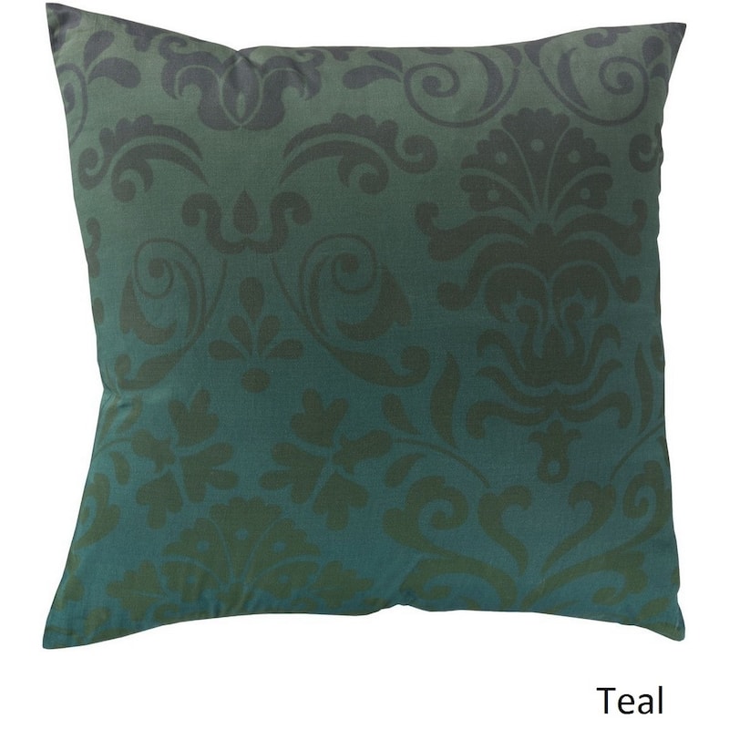 Decorative Southall 18-inch Floral Poly or Feather Down Filled Pillow - Down - Teal