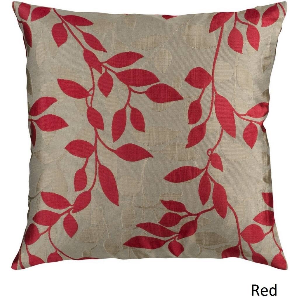 Decorative Skegness 18-inch Leaves Poly or Feather Down Filled Pillow