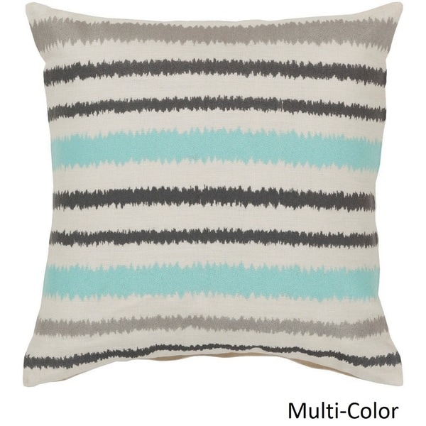Decorative Pershore 18-inch Striped Ikat Poly or Feather Down Filled Pillow