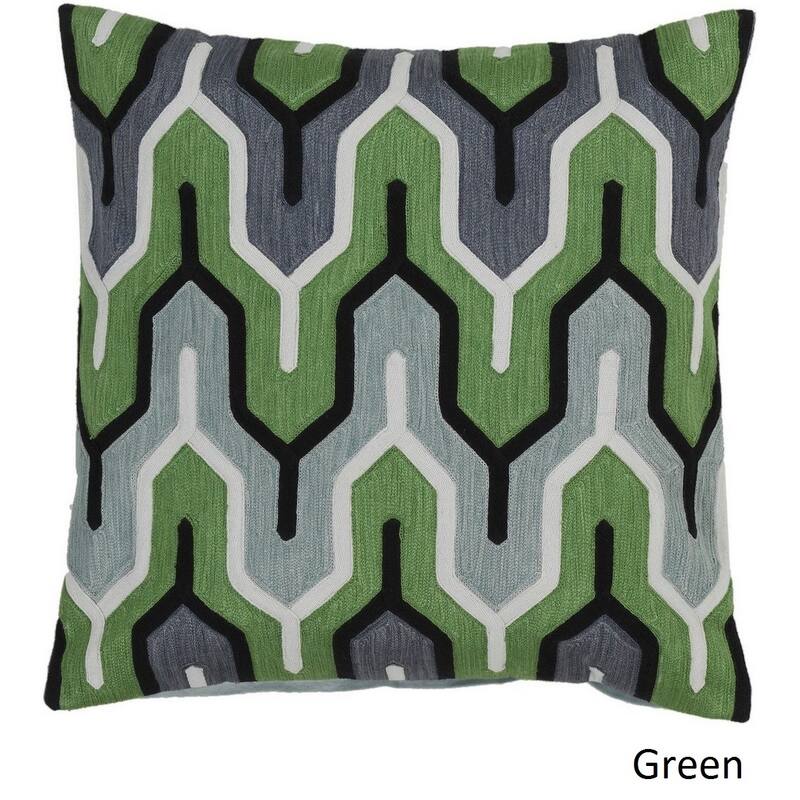 Decorative Peterlee 22-inch Geometric Pillow Cover - Green