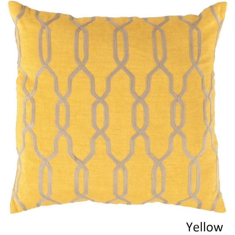 Decorative Rochford 18-inch Trellis Pillow Cover - Yellow