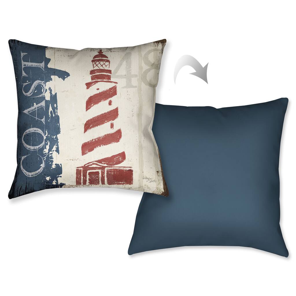 Laural Home Nautical Lighhouse Decorative 18-inch Throw Pillow