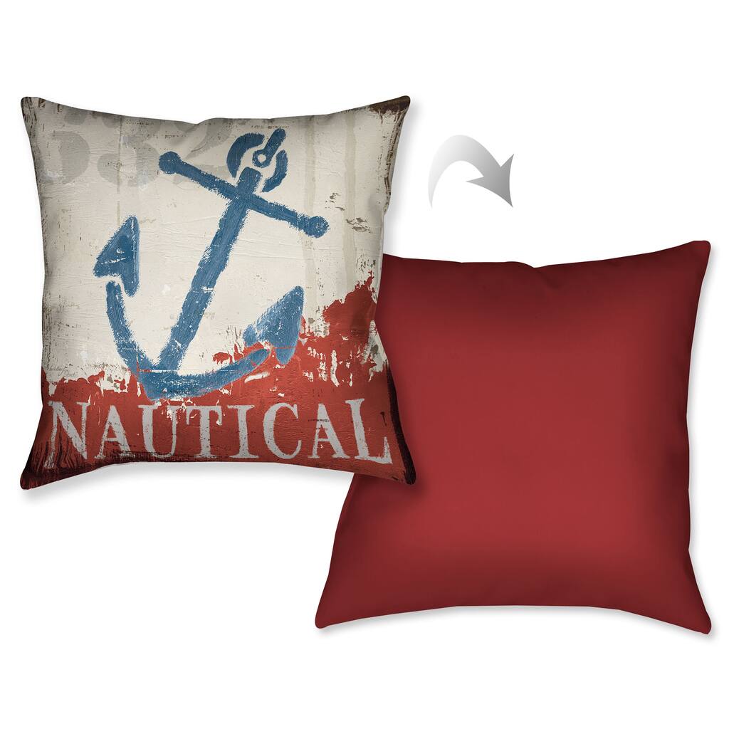 Laural Home Nautical Anchor Decorative 18-inch Throw Pillow - Multi-Color