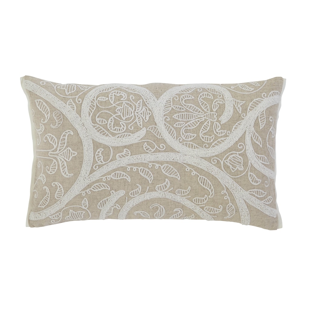 Signature Design by Ashley Embroidered Natural Throw Pillow