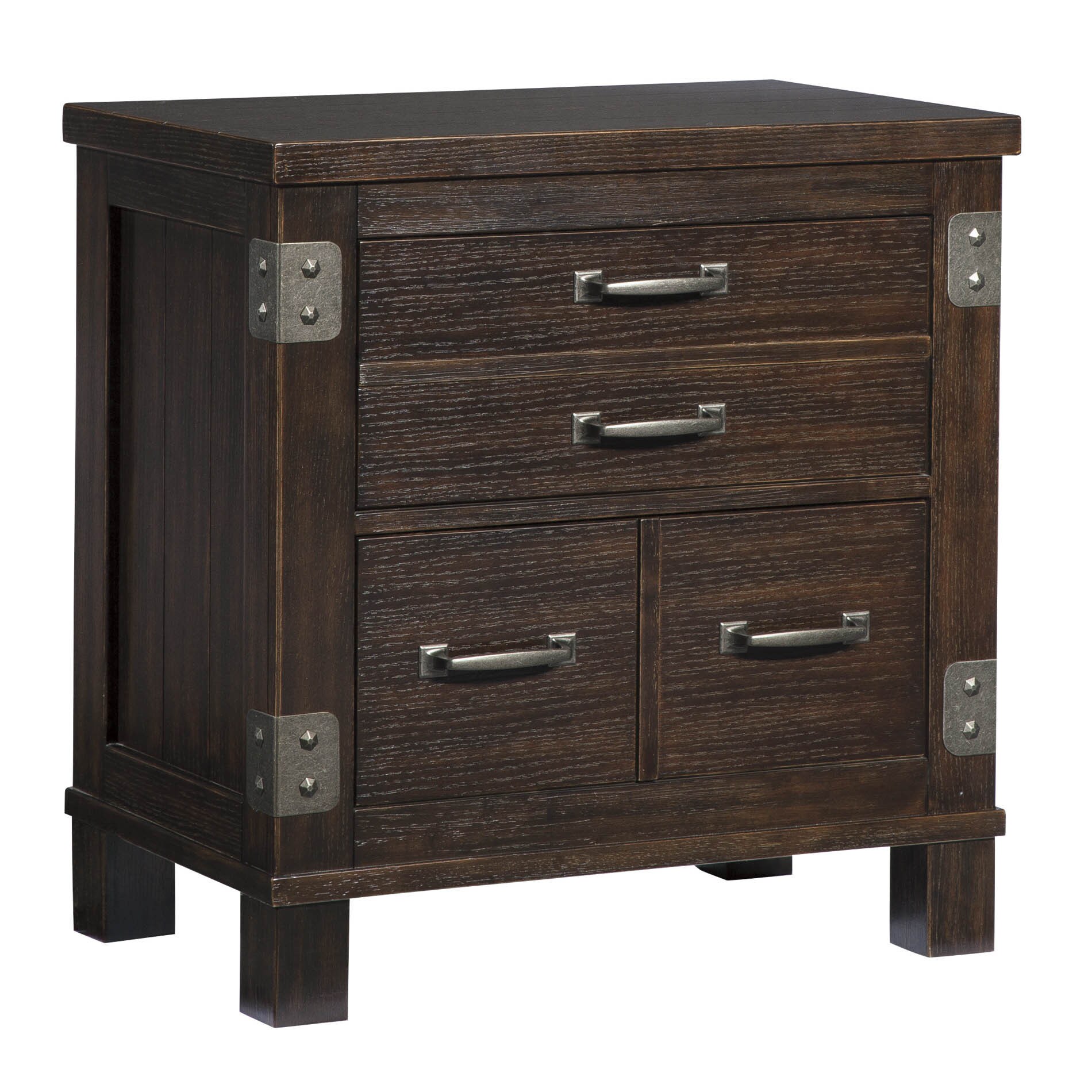 Shop Haddigan Dark Brown Two Drawer Night Stand Overstock 10708533