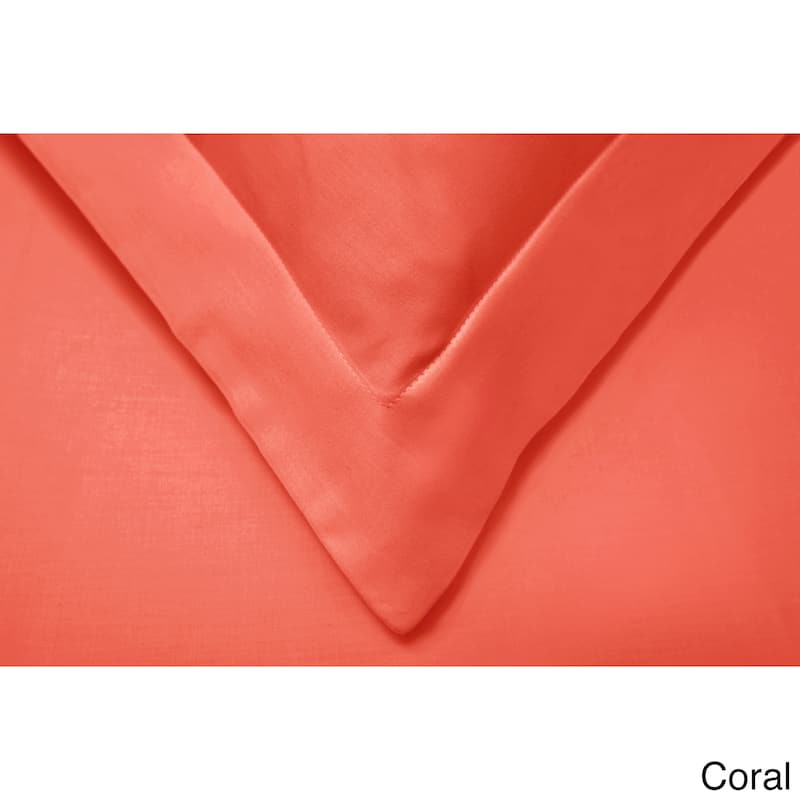 Superior Wrinkle Resistant Cotton Blend Duvet Cover Set - Coral - Queen