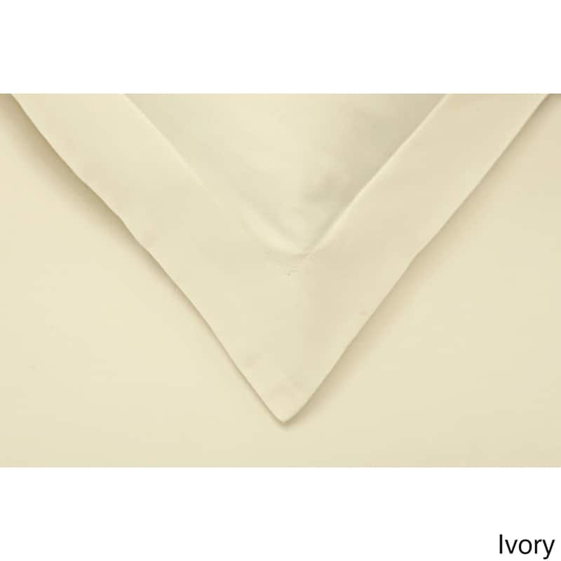 Superior Wrinkle Resistant Cotton Blend Duvet Cover Set - Ivory - Queen