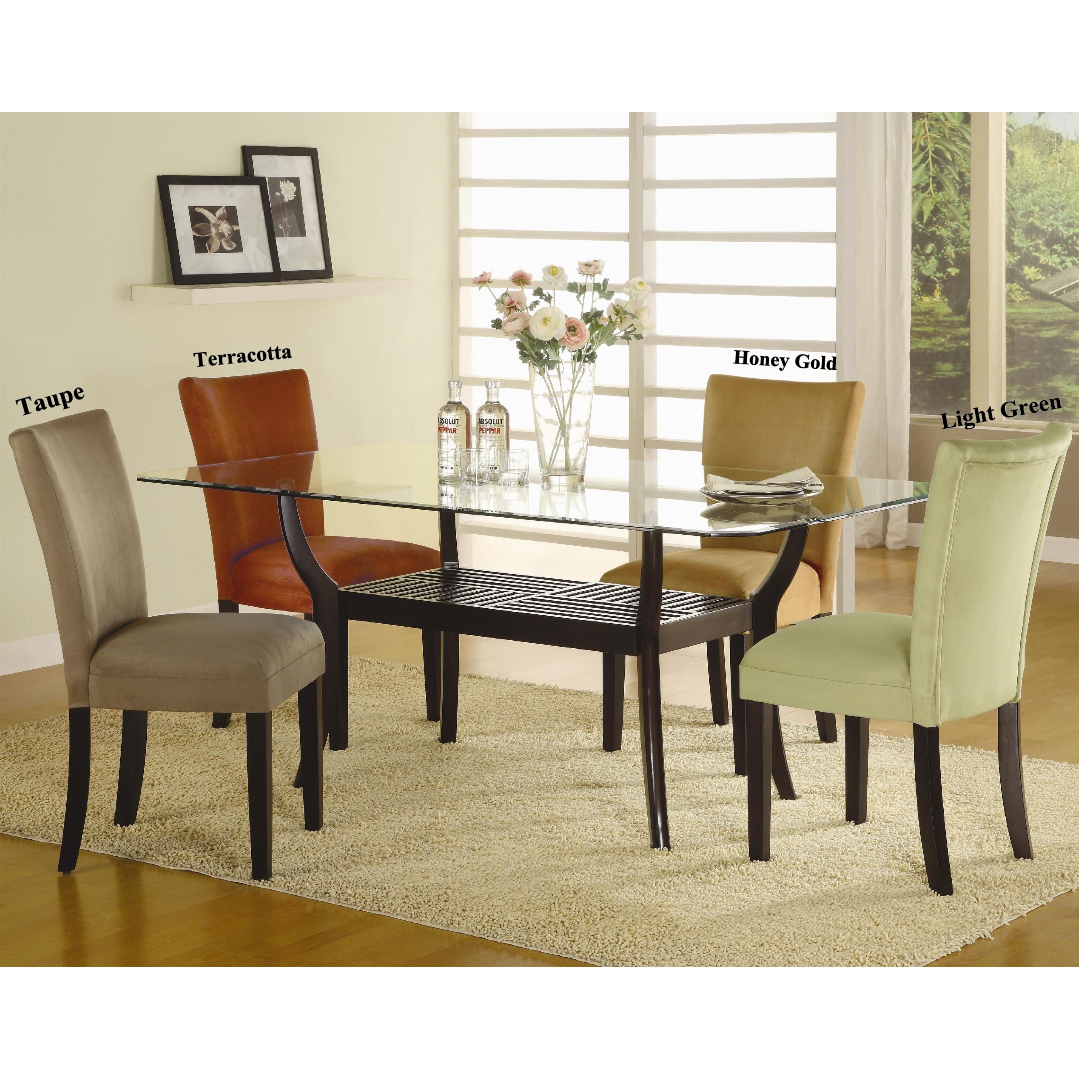 Shop Mirage Microfiber Parson Chairs Set Of Free Shipping Today