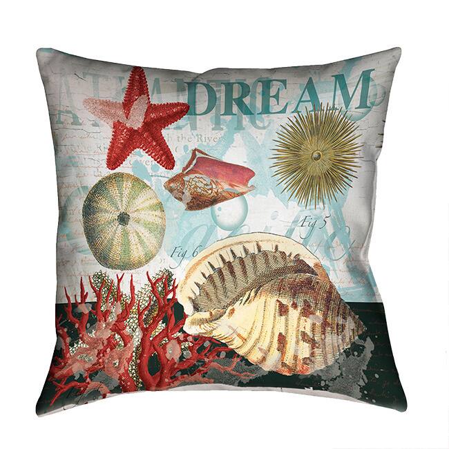 Laural Home Dream Beach Shells Decorative Throw Pillow - 18x18