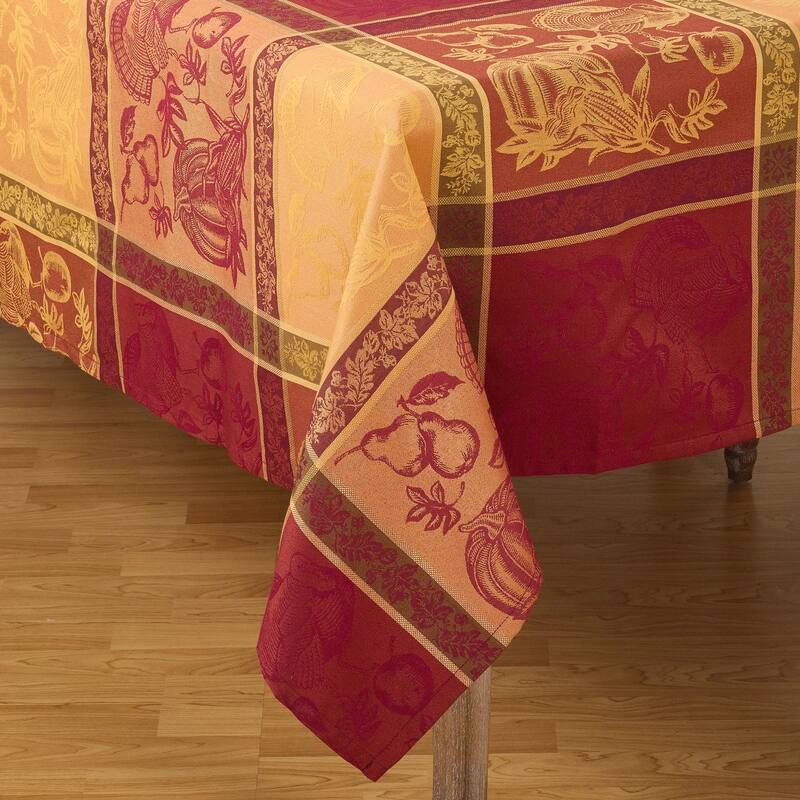 Thanksgiving Collection Jacquard Plaid Tablecloth - 72 x 72 - Square