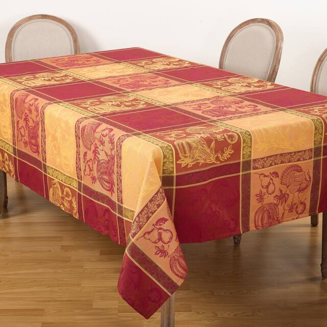 Thanksgiving Collection Jacquard Plaid Tablecloth - 72 x 180 - Rectangle