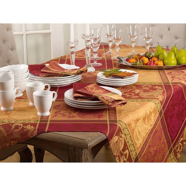 Thanksgiving Collection Jacquard Plaid Tablecloth