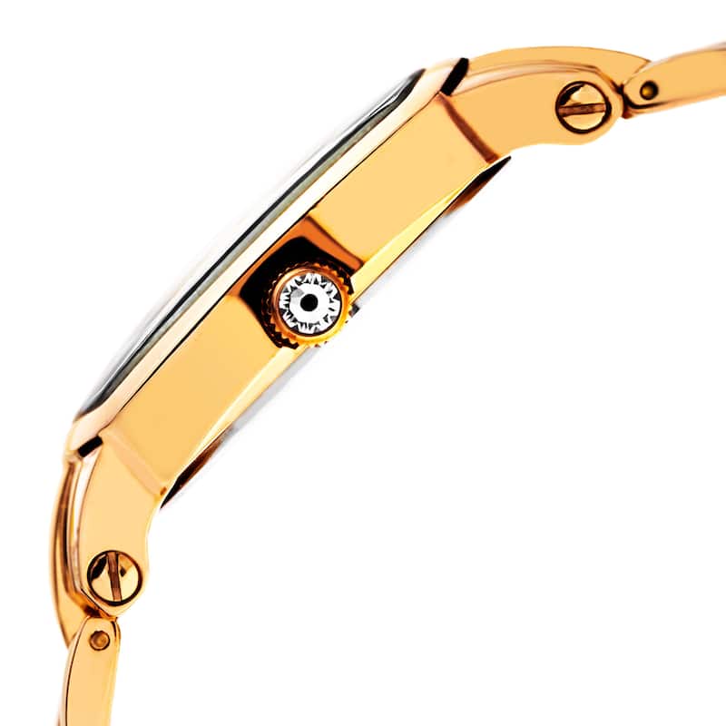 August Steiner Women's Swiss Quartz Diamonds Stainless Steel Gold-Tone Bracelet Watch - Gold