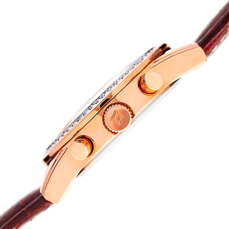 Akribos XXIV Women's Swiss Quartz Multifunction Leather Strap Watch - Gold/Purple