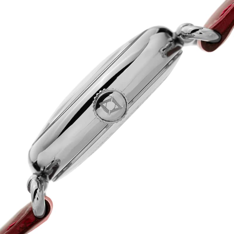 Akribos XXIV Women's Quartz Diamond Leather Strap Watch - PURPLE