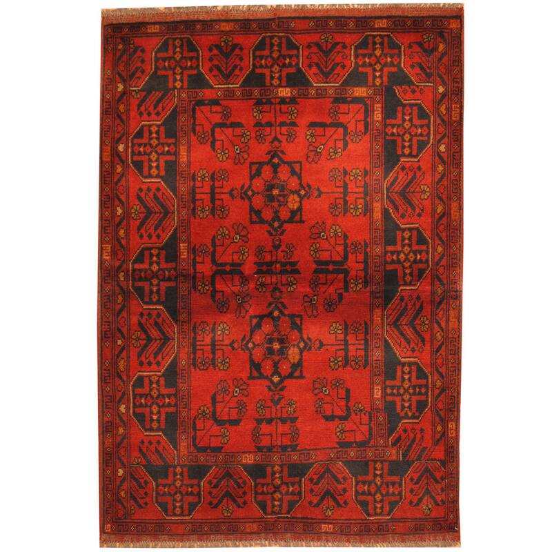 HERAT ORIENTAL Handmade Khal Mohammadi Wool Rug 3'5 x 4'10 Bed Bath